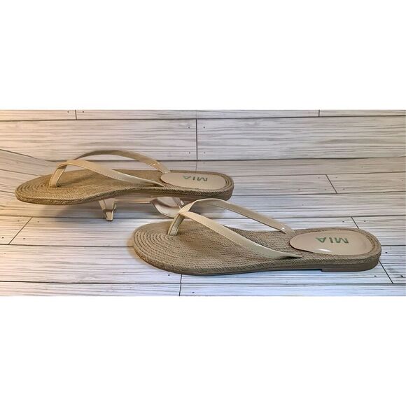 Mia Nazar Tan Braided Espadrille Thong Flip Flop Sandals S:10 - Picture 5 of 9